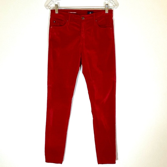 AG Farrah Skinny Red Velvet Jeans - Picture 10 of 16